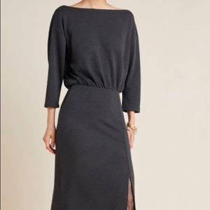 Anthropologie gray knit column dress